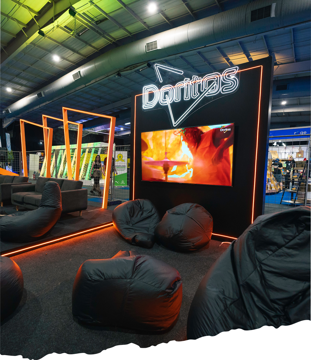 Doritos branded gaming lounge activation
